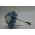 Bridal Wedding Posy with Light Blue and White Roses